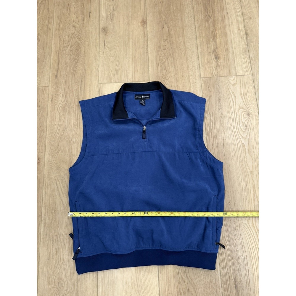 Arnold Palmer Men's Blue Size XL Suede Golf Vest 1/4 Zip Sweater Shirt - Picture 6 of 6